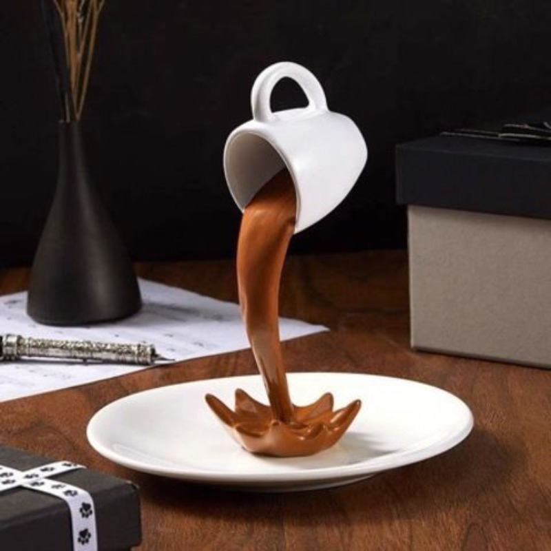 3D Coffee Cup Art Sculpture Of - đánh giá và giá Resin Art Pouring