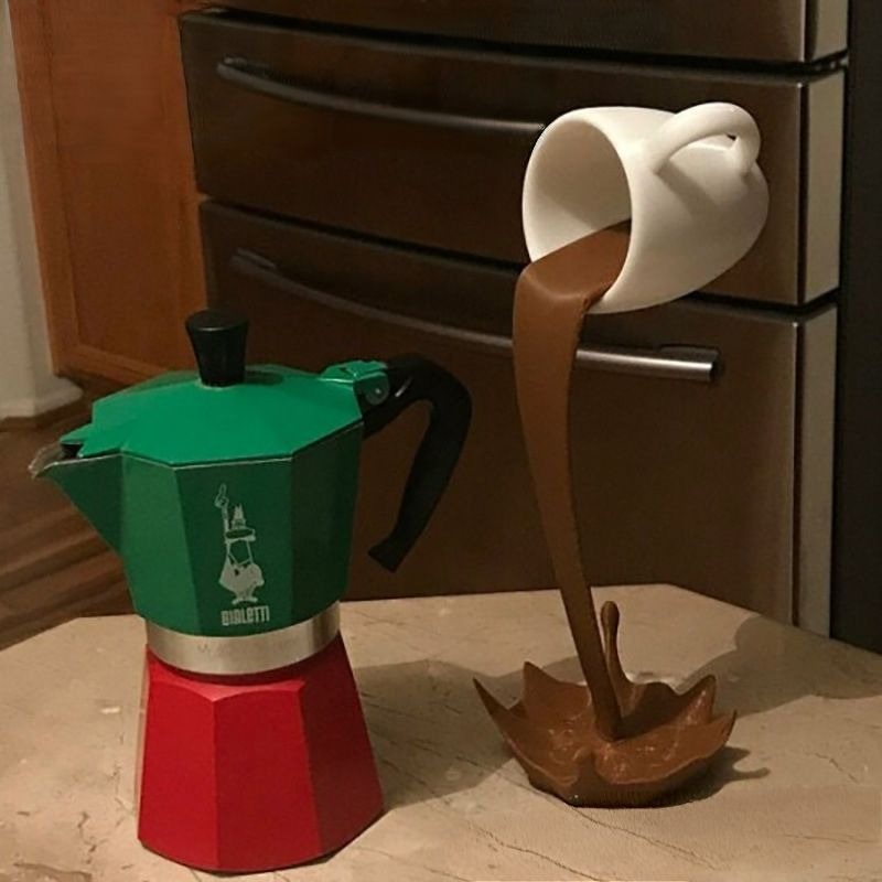 3D Coffee Cup Art Sculpture Of - đánh giá và giá Resin Art Pouring