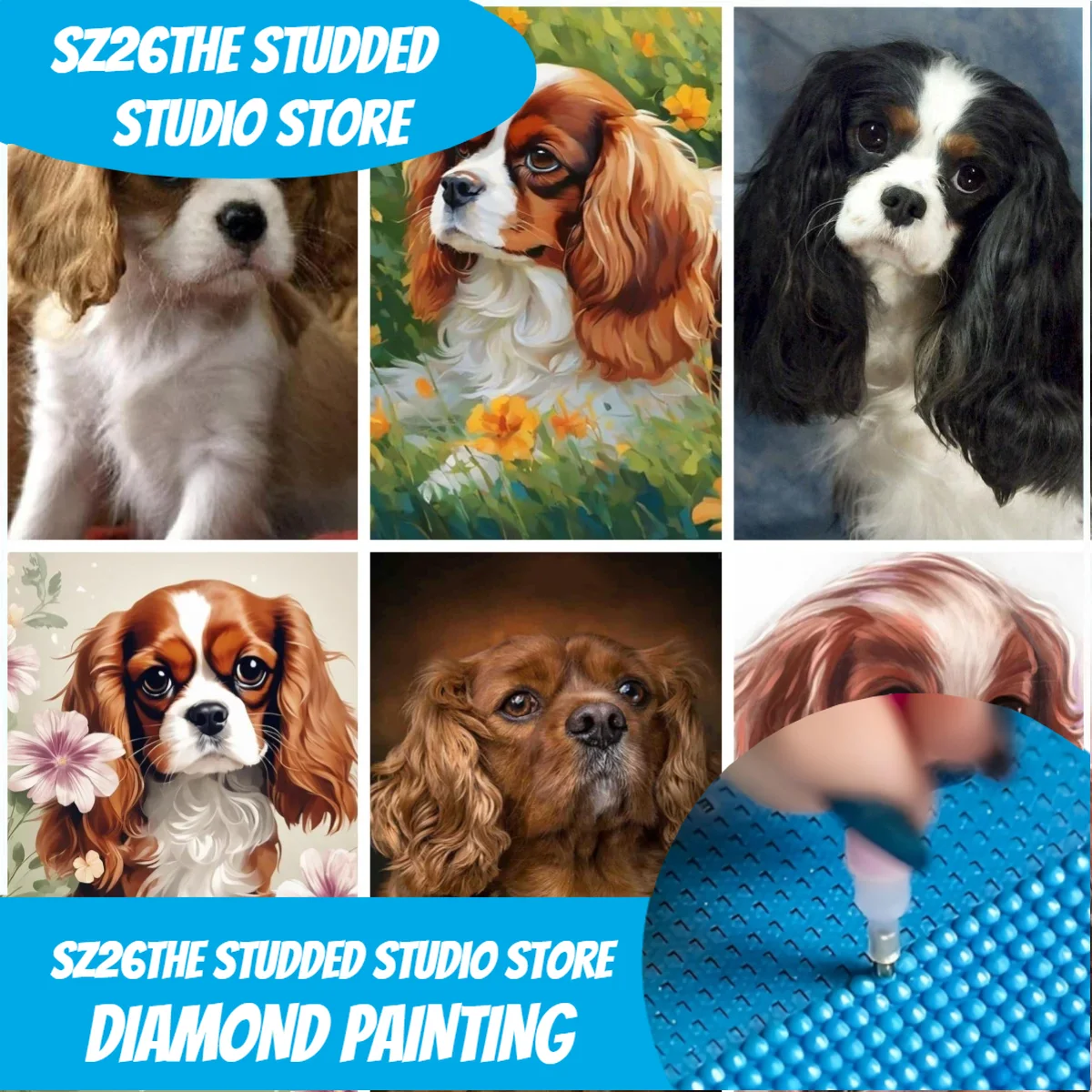 Sz26The Studded Cavalier King  - đánh giá và giá Resin Art Pouring