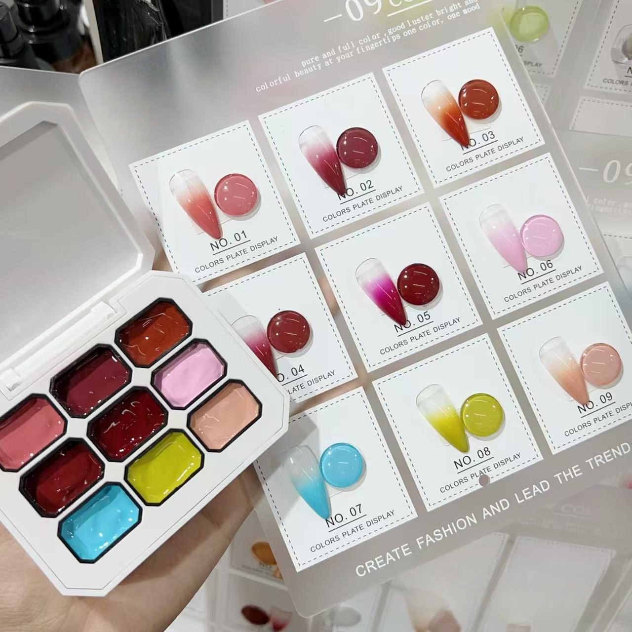 1pc Solid 9-grid Nail Patting  - đánh giá và giá Resin Art Varnish