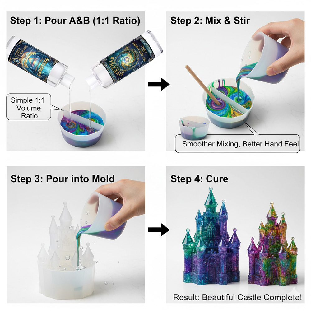 Epoxy Resin Kit with 4 Silicon - đánh giá và giá Resin Art Pouring