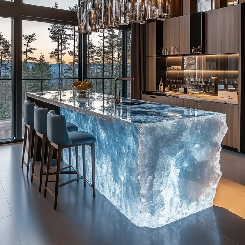 Modern light luxury home villa - đánh giá và giá Resin Art Dining Table